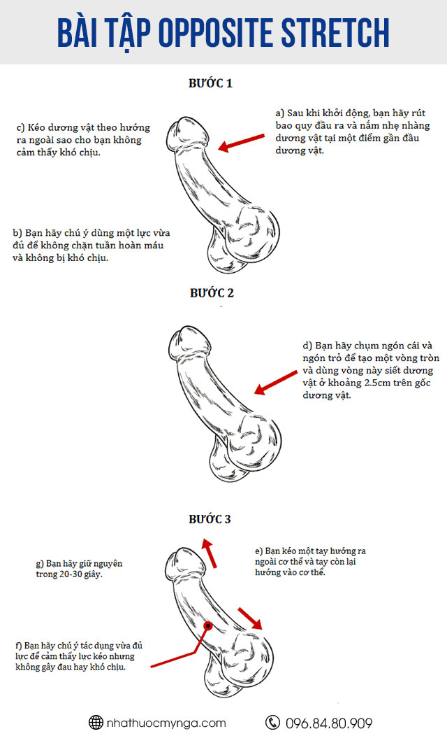 Bài tập tăng kích thước dương vật Opposite Stretch