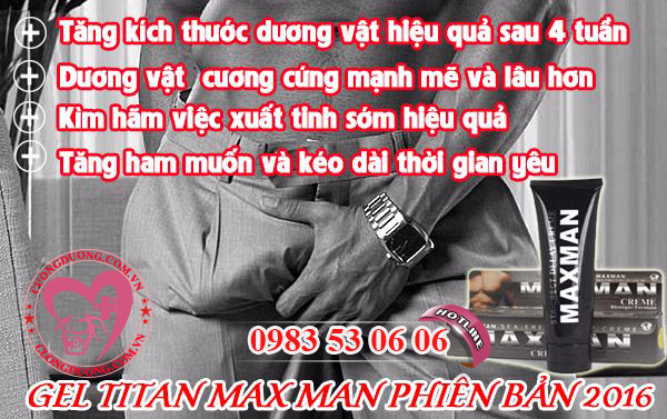 GEL TITAN MAXMAN TĂNG KÍCH CỠ DƯƠNG VẬT